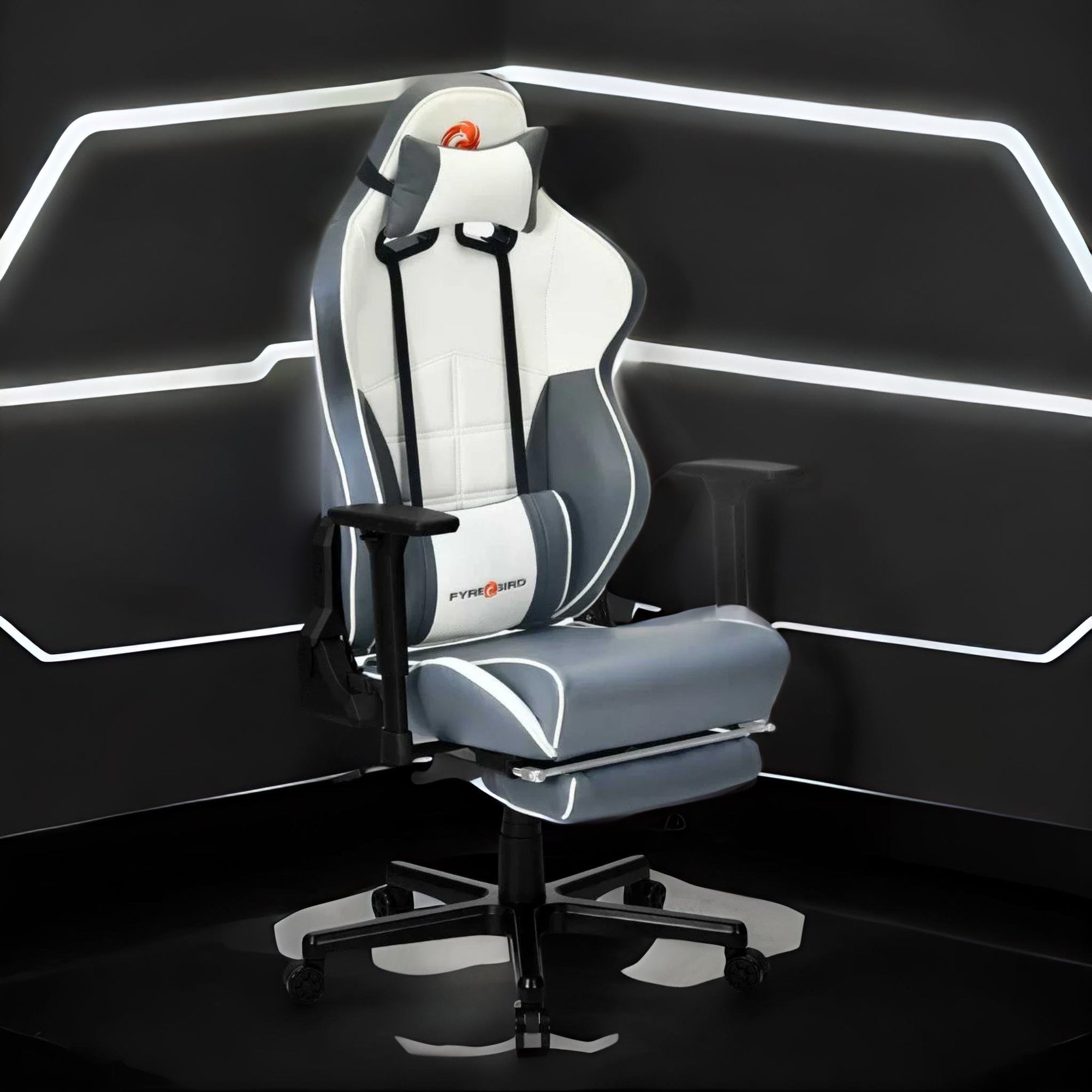 Nilkamal Fyrebird Greta Gaming Chair (Grey / White)