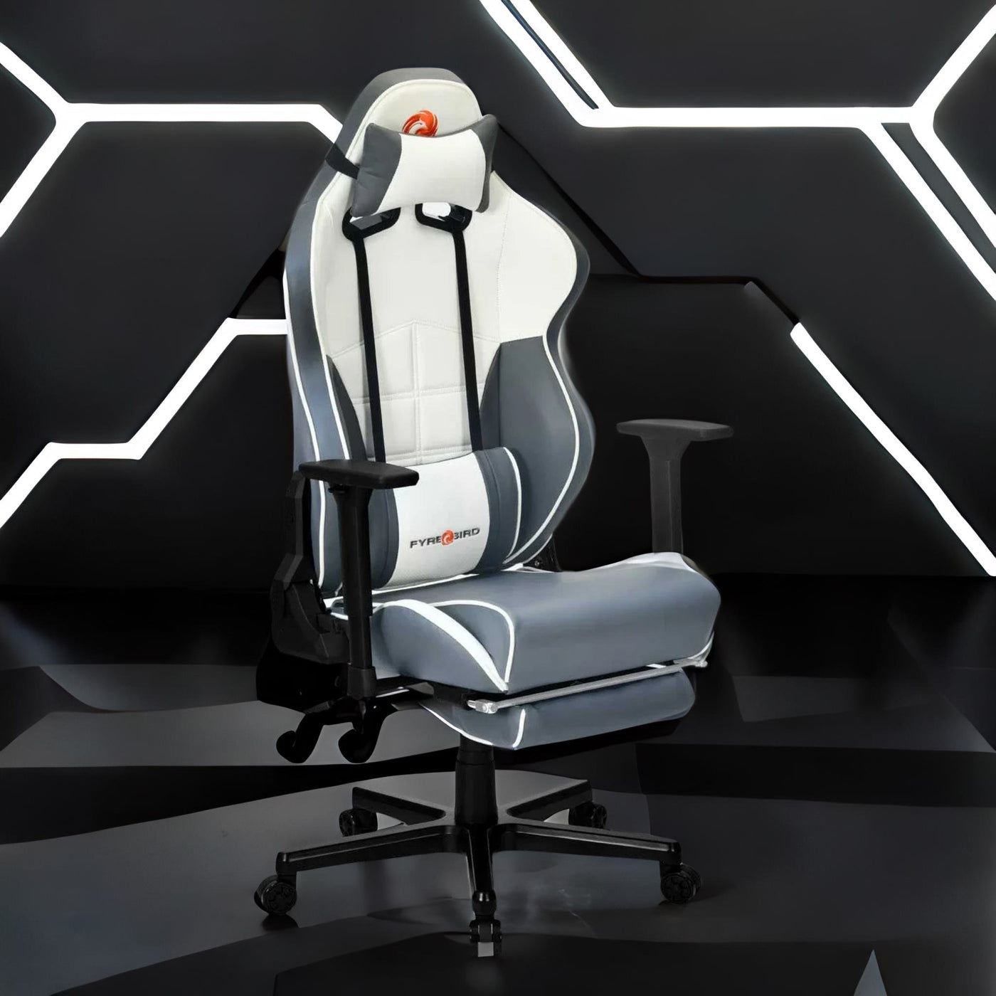 Nilkamal Fyrebird Greta Gaming Chair (Grey / White)