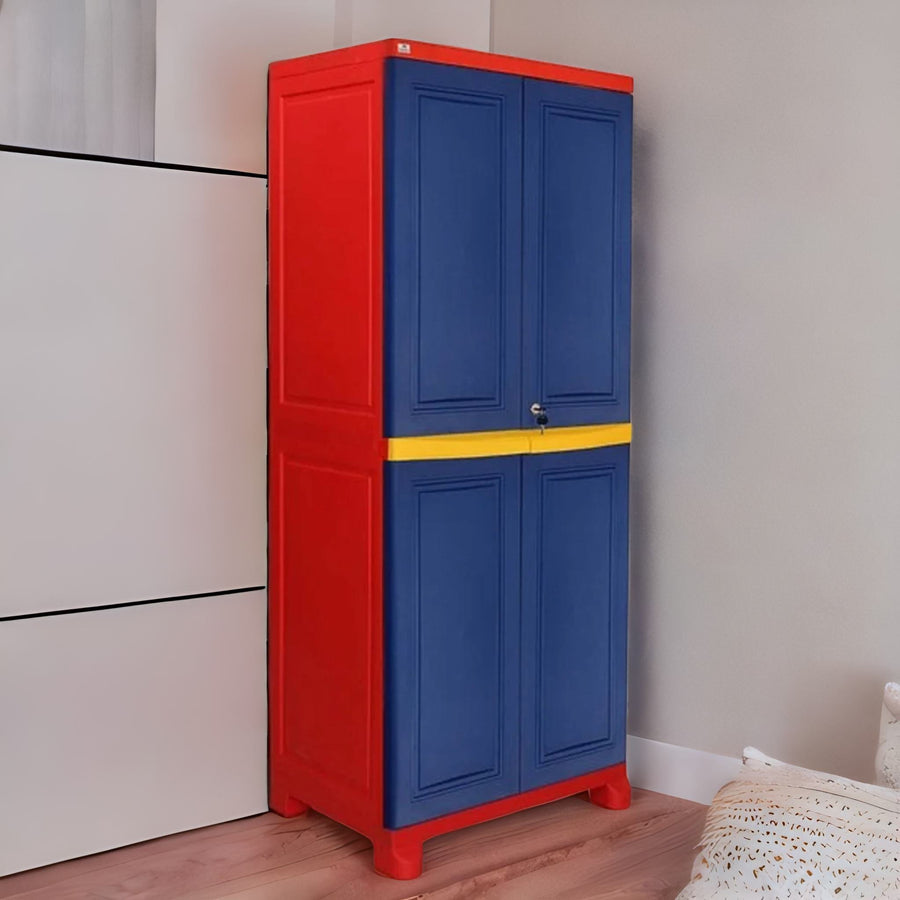 Nilkamal Freedom Big 1 (FB1) Plastic Storage Cabinet - Pepsi Blue, Bright Red and Yellow