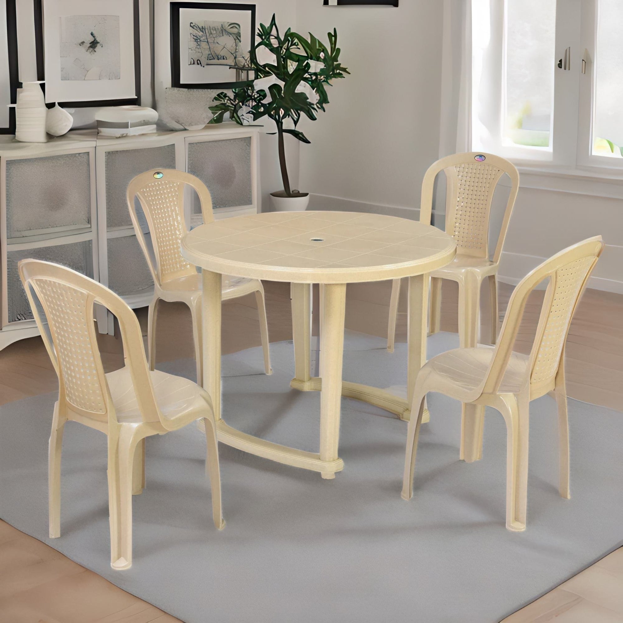 Nilkamal Meridian Kross Leg 4 Seater Dining Set