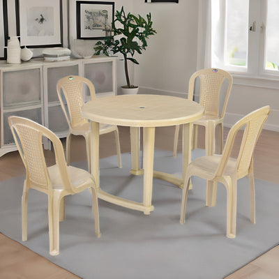 Nilkamal Meridian Kross Leg 4 Seater Dining Set