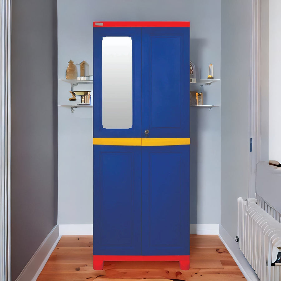 Nilkamal Freedom Big Mirror Cabinet (Pepsi Blue / Bright Red / Yellow)