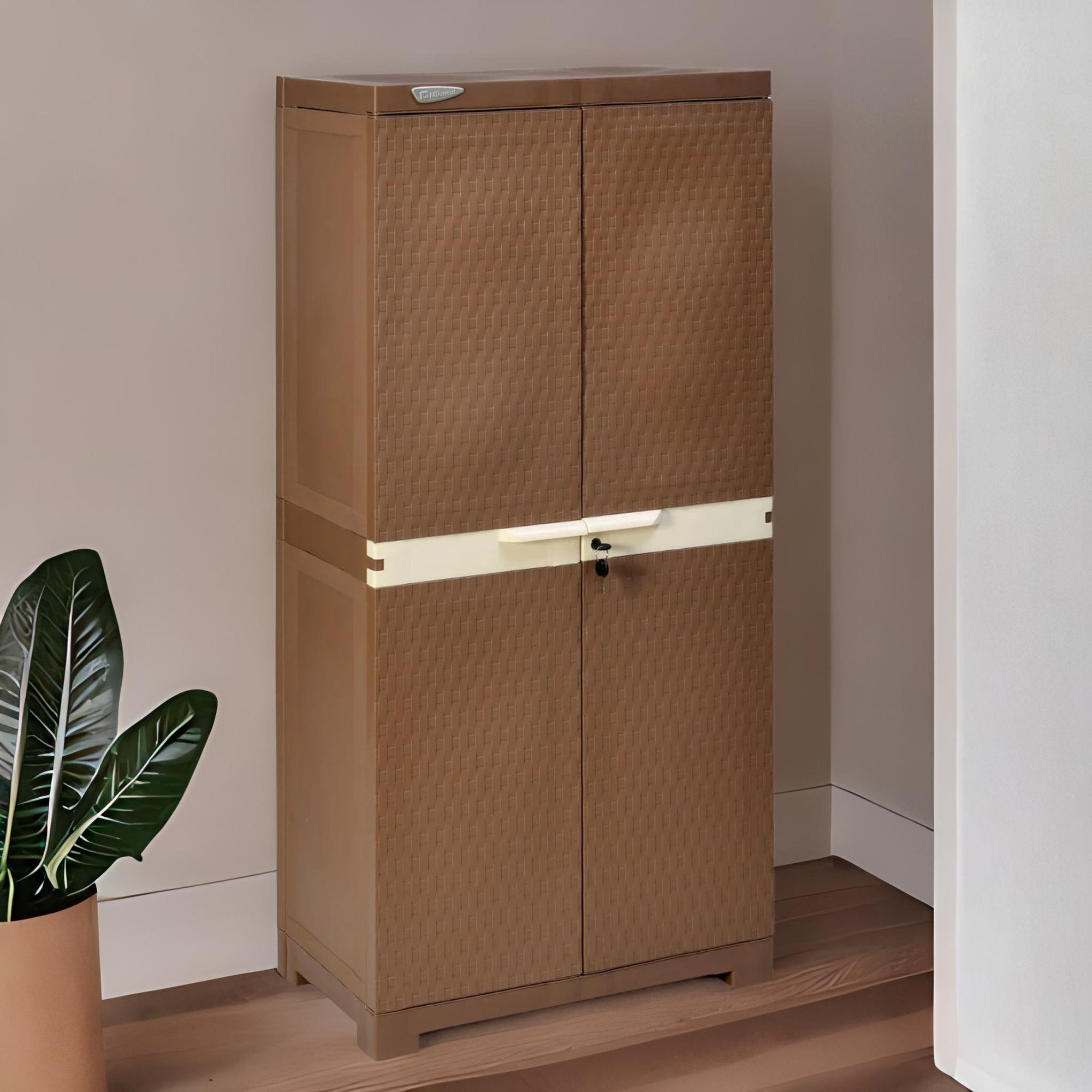 Nilkamal Freedom Mini Medium Cabinet (FMM) (Rust Brown / New Cream)